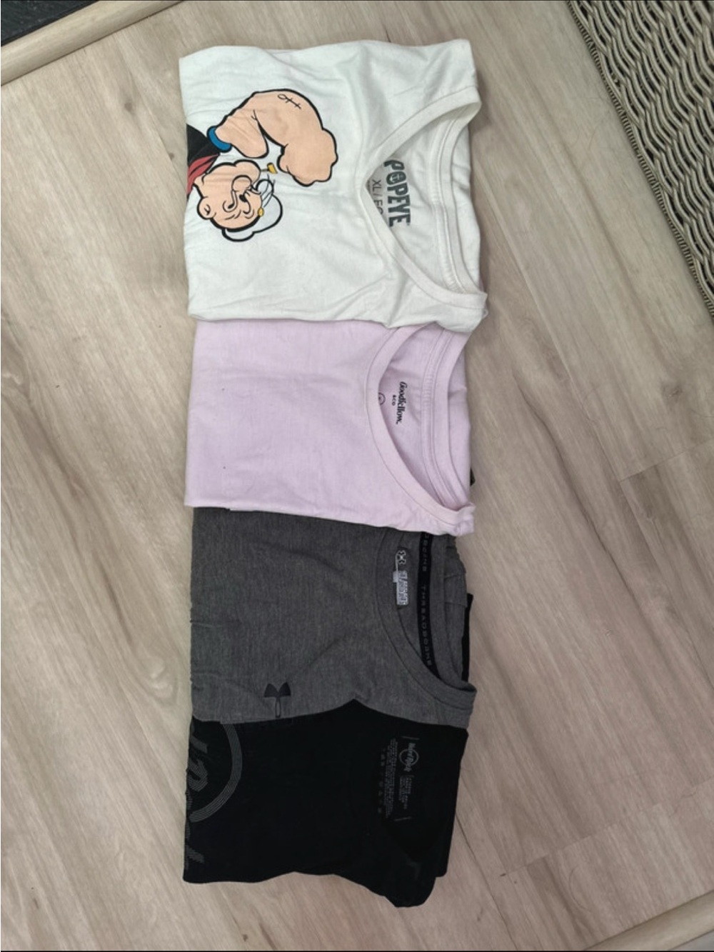 Men’s T-Shirt Lot XL 2XL Popeye Under Armour Hard Rock Goodfellow 4 Shirts